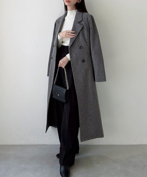 Meiru（メイル）の「ダブルボタンフレアロングチェスターコート