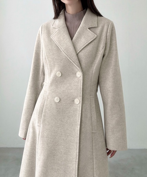 Meiru（メイル）の「ダブルボタンフレアロングチェスターコート