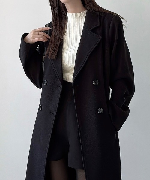 Meiru（メイル）の「ダブルボタンフレアロングチェスターコート