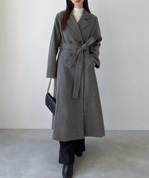 ダブルボタンフレアロングチェスターコート（チェスターコート