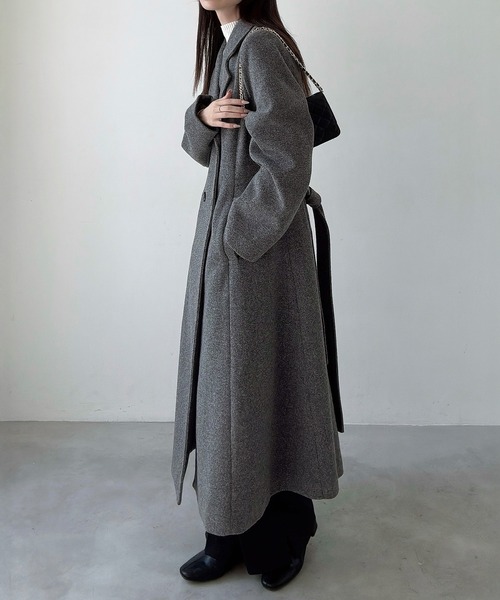 ダブルボタンフレアロングチェスターコート（チェスターコート