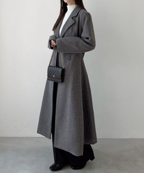 セール】ダブルボタンフレアロングチェスターコート（チェスターコート