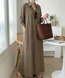 cammie（キャミー）の「Ａラインロングシャツワンピース（ワンピース）」