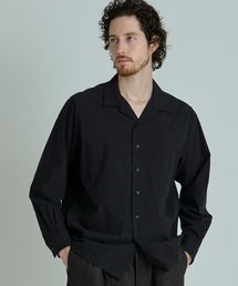 コットンナイロンピーチ起毛 オープンカラーシャツ