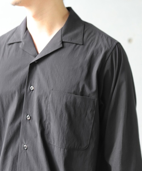 コットンナイロンピーチ起毛 オープンカラーシャツ（シャツ/ブラウス