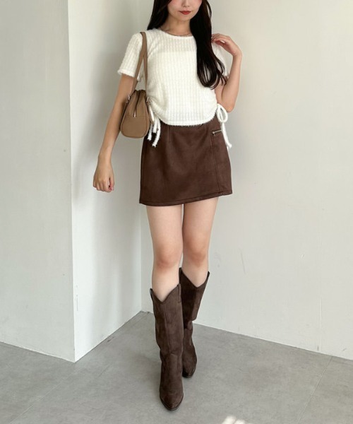 archives（アルシーヴ）の「スウェード台形ミニスカート（スカート・レディース・ブラウン/キャメル・MEDIUM）」の10枚目の写真