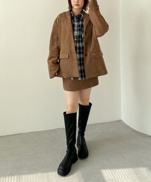 archives（アルシーヴ）の「スウェード台形ミニスカート（スカート・レディース・ブラウン/キャメル・MEDIUM）」の18枚目の写真