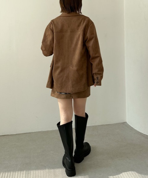 archives（アルシーヴ）の「スウェード台形ミニスカート（スカート・レディース・ブラウン/キャメル・MEDIUM）」の20枚目の写真
