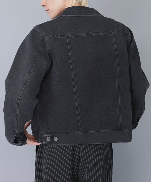 SPINNS（スピンズ）の「【セットアップ対応】短丈デニムジャケット/3rdタイプ/Gジャン/ユニセックス（デニムジャケット・メンズ・ブラック/ネイビー/ワンウォッシュ・ONESIZE）」の8枚目の写真