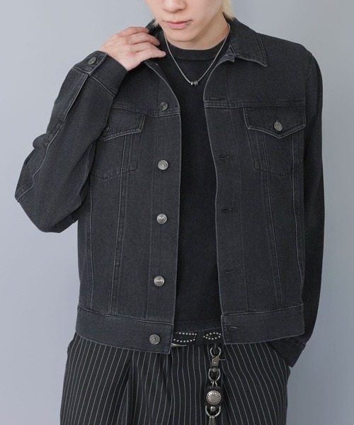 SPINNS（スピンズ）の「【セットアップ対応】短丈デニムジャケット/3rdタイプ/Gジャン/ユニセックス（デニムジャケット・メンズ・ブラック/ネイビー/ワンウォッシュ・ONESIZE）」の10枚目の写真