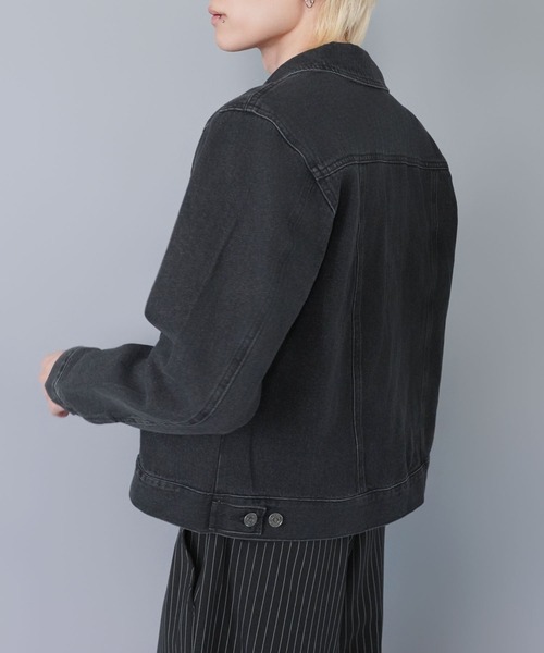 SPINNS（スピンズ）の「【セットアップ対応】短丈デニムジャケット/3rdタイプ/Gジャン/ユニセックス（デニムジャケット・メンズ・ブラック/ネイビー/ワンウォッシュ・ONESIZE）」の9枚目の写真