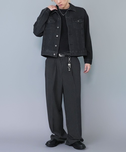 SPINNS（スピンズ）の「【セットアップ対応】短丈デニムジャケット/3rdタイプ/Gジャン/ユニセックス（デニムジャケット・メンズ・ブラック/ネイビー/ワンウォッシュ・ONESIZE）」の17枚目の写真