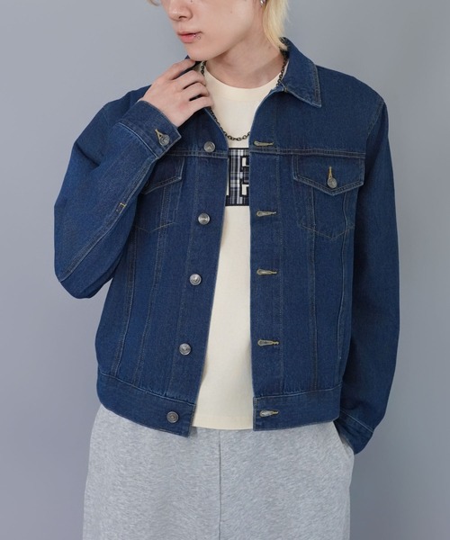 SPINNS（スピンズ）の「【セットアップ対応】短丈デニムジャケット/3rdタイプ/Gジャン/ユニセックス（デニムジャケット・メンズ・ブラック/ネイビー/ワンウォッシュ・ONESIZE）」の7枚目の写真