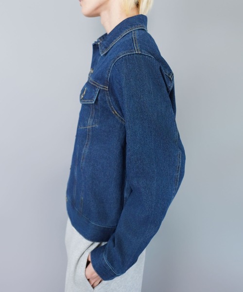 SPINNS（スピンズ）の「【セットアップ対応】短丈デニムジャケット/3rdタイプ/Gジャン/ユニセックス（デニムジャケット・メンズ・ブラック/ネイビー/ワンウォッシュ・ONESIZE）」の6枚目の写真