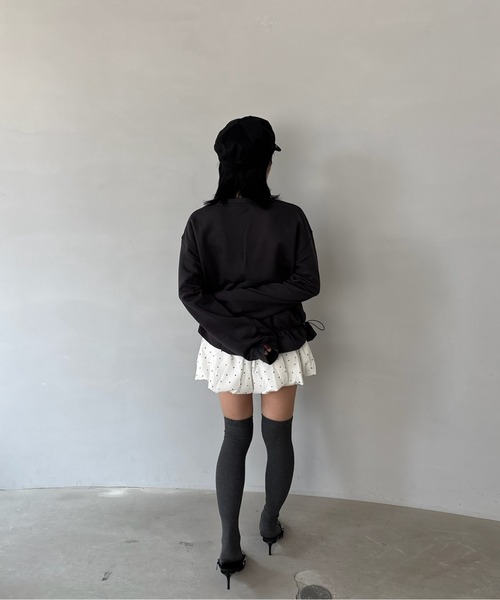 h.NAOTO h.HONEY バタフライハートドット ミニスカート　ホワイト ハートドット柄 バルーンシルエット ミニスカート FQ25B043