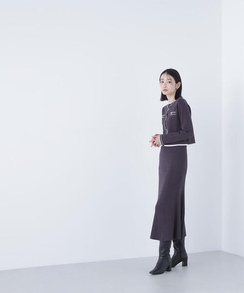 NATURAL BEAUTY BASIC(ナチュラルビューティーベーシック)の「◇バイカラーニットカーデ&スカート(ワンピース・レディース・ベージュ系その他/グレー系その他/ブラウン系その他・MEDIUM/P/S)」の14枚目の写真