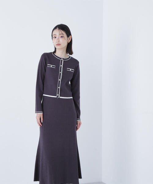 NATURAL BEAUTY BASIC(ナチュラルビューティーベーシック)の「◇バイカラーニットカーデ&スカート(ワンピース・レディース・ベージュ系その他/グレー系その他/ブラウン系その他・MEDIUM/P/S)」の15枚目の写真