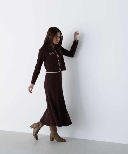 NATURAL BEAUTY BASIC（ナチュラルビューティーベーシック）の「◇バイカラーニットカーデ＆スカート（ワンピース・レディース・ベージュ系その他/グレー系その他/ブラウン系その他・MEDIUM/P/S）」の20枚目の写真