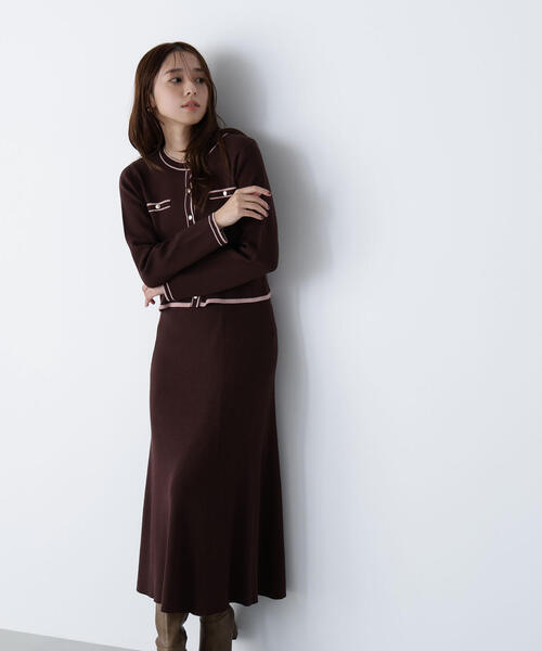 NATURAL BEAUTY BASIC（ナチュラルビューティーベーシック）の「◇バイカラーニットカーデ＆スカート（ワンピース・レディース・ベージュ系その他/グレー系その他/ブラウン系その他・MEDIUM/P/S）」の17枚目の写真