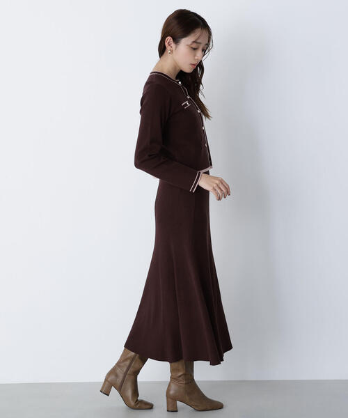 NATURAL BEAUTY BASIC（ナチュラルビューティーベーシック）の「◇バイカラーニットカーデ＆スカート（ワンピース・レディース・ベージュ系その他/グレー系その他/ブラウン系その他・MEDIUM/P/S）」の13枚目の写真