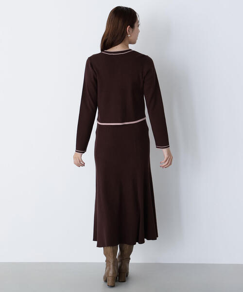 NATURAL BEAUTY BASIC（ナチュラルビューティーベーシック）の「◇バイカラーニットカーデ＆スカート（ワンピース・レディース・ベージュ系その他/グレー系その他/ブラウン系その他・MEDIUM/P/S）」の12枚目の写真