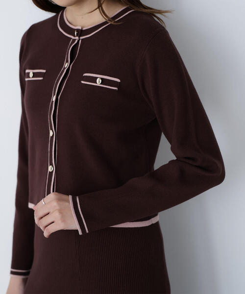 NATURAL BEAUTY BASIC（ナチュラルビューティーベーシック）の「◇バイカラーニットカーデ＆スカート（ワンピース・レディース・ベージュ系その他/グレー系その他/ブラウン系その他・MEDIUM/P/S）」の10枚目の写真