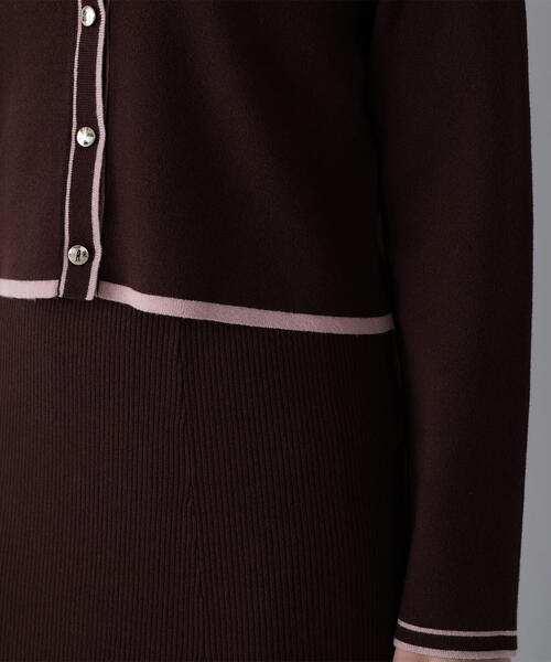 NATURAL BEAUTY BASIC（ナチュラルビューティーベーシック）の「◇バイカラーニットカーデ＆スカート（ワンピース・レディース・ベージュ系その他/グレー系その他/ブラウン系その他・MEDIUM/P/S）」の9枚目の写真