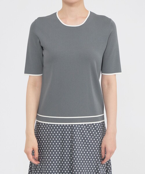 Paul Stuart(ポールスチュアート)の「【ウォッシャブル】アセテートストレッチ プルオーバー(Tシャツ/カットソー・レディース・グレー系その他2/ネイビー/ホワイト系その他・6)」の8枚目の写真