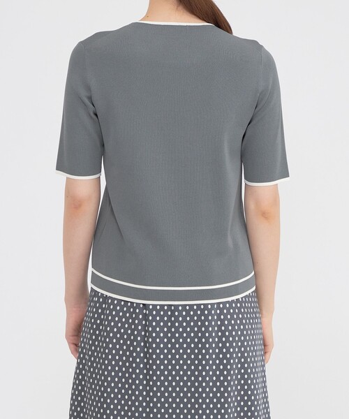 Paul Stuart(ポールスチュアート)の「【ウォッシャブル】アセテートストレッチ プルオーバー(Tシャツ/カットソー・レディース・グレー系その他2/ネイビー/ホワイト系その他・6)」の10枚目の写真