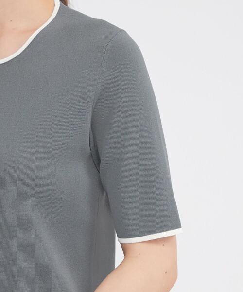 Paul Stuart(ポールスチュアート)の「【ウォッシャブル】アセテートストレッチ プルオーバー(Tシャツ/カットソー・レディース・グレー系その他2/ネイビー/ホワイト系その他・6)」の11枚目の写真