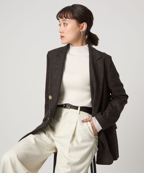green label relaxing（グリーンレーベルリラクシング）の「［size SHORTあり］スラブ ダブル ジャケット（テーラードジャケット・レディース・ナチュラル/ダークブラウン/ネイビー・40/38/36/SHORT）」の17枚目の写真