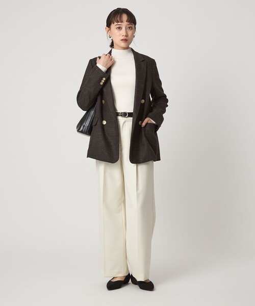 green label relaxing（グリーンレーベルリラクシング）の「［size SHORTあり］スラブ ダブル ジャケット（テーラードジャケット・レディース・ナチュラル/ダークブラウン/ネイビー・40/38/36/SHORT）」の19枚目の写真