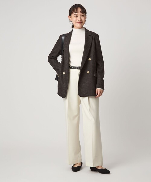 green label relaxing（グリーンレーベルリラクシング）の「［size SHORTあり］スラブ ダブル ジャケット（テーラードジャケット・レディース・ナチュラル/ダークブラウン/ネイビー・40/38/36/SHORT）」の20枚目の写真