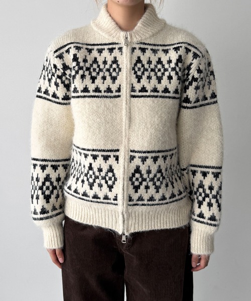 CANAL JEAN（キャナルジーン）の「El mar　ノルディックジップカーディガン（カーディガン/ボレロ・レディース・ホワイト/ブラック・ONE SIZE）」の6枚目の写真