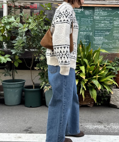 CANAL JEAN（キャナルジーン）の「El mar　ノルディックジップカーディガン（カーディガン/ボレロ・レディース・ホワイト/ブラック・ONE SIZE）」の12枚目の写真