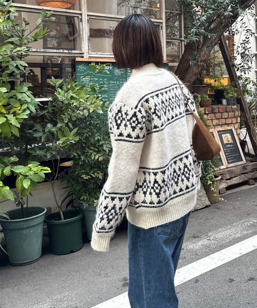 CANAL JEAN（キャナルジーン）の「El mar　ノルディックジップカーディガン（カーディガン/ボレロ・レディース・ホワイト/ブラック・ONE SIZE）」の13枚目の写真