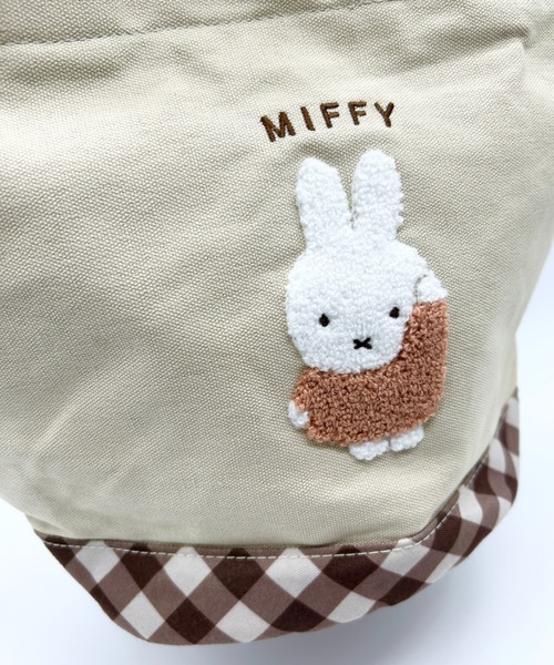 Miffy( ミッフィー)の「miffy/ミッフィー ダイアゴナルチェックシリーズ ミニトートバッグ(トートバッグ・レディース・グレー/ベージュ・ONE SIZE)」の9枚目の写真