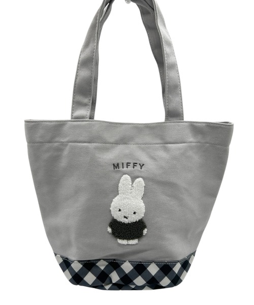 Miffy( ミッフィー)の「miffy/ミッフィー ダイアゴナルチェックシリーズ ミニトートバッグ(トートバッグ・レディース・グレー/ベージュ・ONE SIZE)」の12枚目の写真