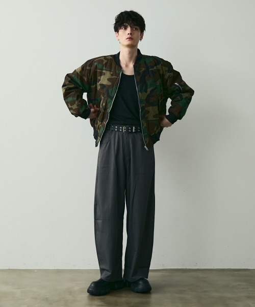 Shoowtime(ショウタイム)の「No-Center-Pleat Wide Slacks / ノンセンタープレスワイドスラックス(スラックス・メンズ・チャコールグレー/ブラック・LARGE/MEDIUM/X-LARGE)」の14枚目の写真