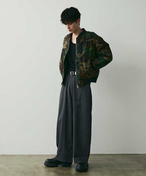 Shoowtime(ショウタイム)の「No-Center-Pleat Wide Slacks / ノンセンタープレスワイドスラックス(スラックス・メンズ・チャコールグレー/ブラック・LARGE/MEDIUM/X-LARGE)」の18枚目の写真