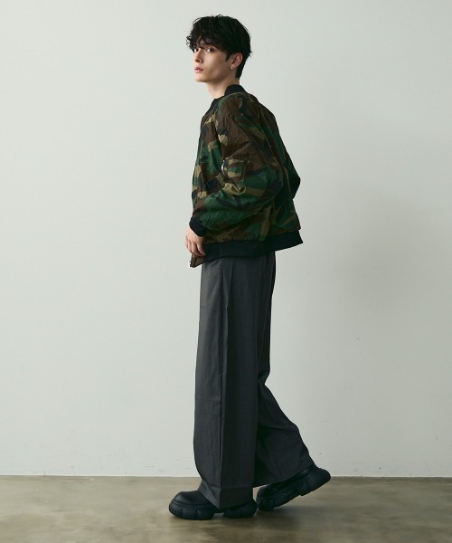 Shoowtime(ショウタイム)の「No-Center-Pleat Wide Slacks / ノンセンタープレスワイドスラックス(スラックス・メンズ・チャコールグレー/ブラック・LARGE/MEDIUM/X-LARGE)」の19枚目の写真