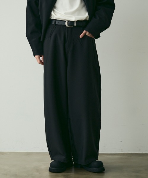 セール】No-Center-Pleat Wide Slacks / ノンセンタープレスワイド