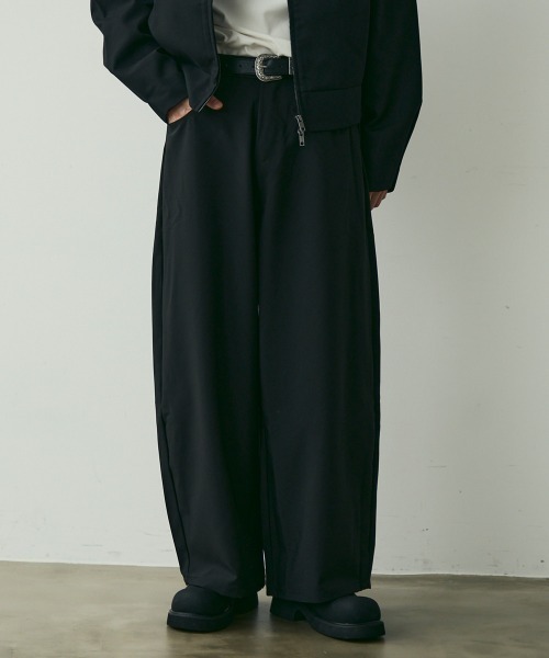 セール】No-Center-Pleat Wide Slacks / ノンセンタープレスワイド