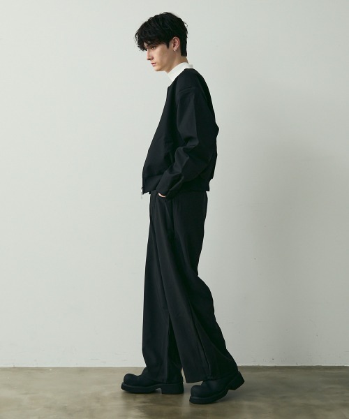 Shoowtime(ショウタイム)の「No-Center-Pleat Wide Slacks / ノンセンタープレスワイドスラックス(スラックス・メンズ・チャコールグレー/ブラック・LARGE/MEDIUM/X-LARGE)」の3枚目の写真