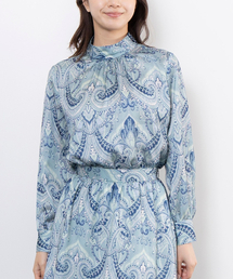 NARACAMICIE（ナラカミーチェ）の「【NARACAMICIE】【セットアップ対応】ペイズリー柄ハイカラー長袖ブラウス（シャツ/ブラウス）」