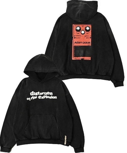 ADAM PATEK(アダムパテック)の「【ADAMPATEK/アダムパテック】distortion pullover hoodie ロゴパーカー(パーカー・レディース・ブラック/グレー・2/1)」の2枚目の写真