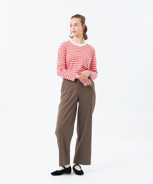 MACKINTOSH PHILOSOPHY（ﾏｯｷﾝﾄｯｼｭ ﾌｨﾛｿﾌｨｰ）の「バッキンガムベア ボーダーポケットロンT（Tシャツ/カットソー・レディース・オフホワイト/ライトブルー/ダークネイビー/ピンク系その他3・38）」の6枚目の写真