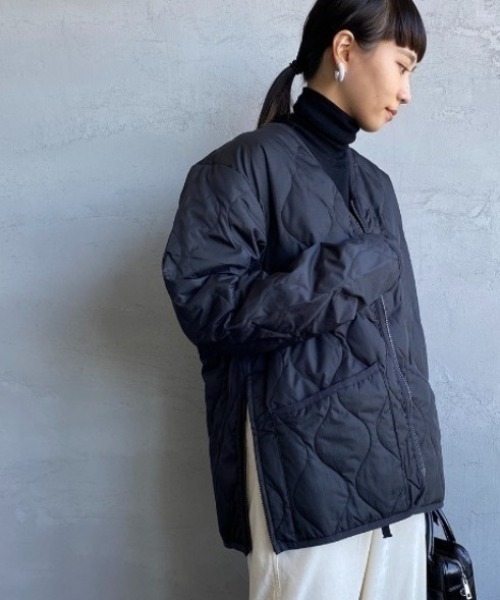 ●早い者勝ち●【TAION 】Vネックキルティングダウンジャケット オリーブXL TAION ダウンコート ダウンジャケット 「WEB限定」「TAION