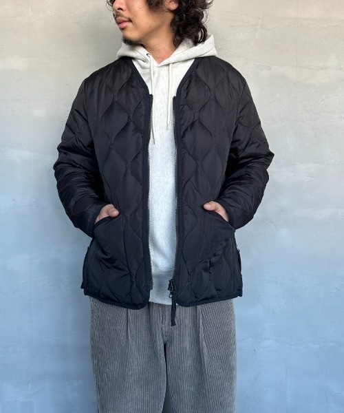 WEB限定】[TAION/タイオン] MILITARY Vネック キルティングダウン