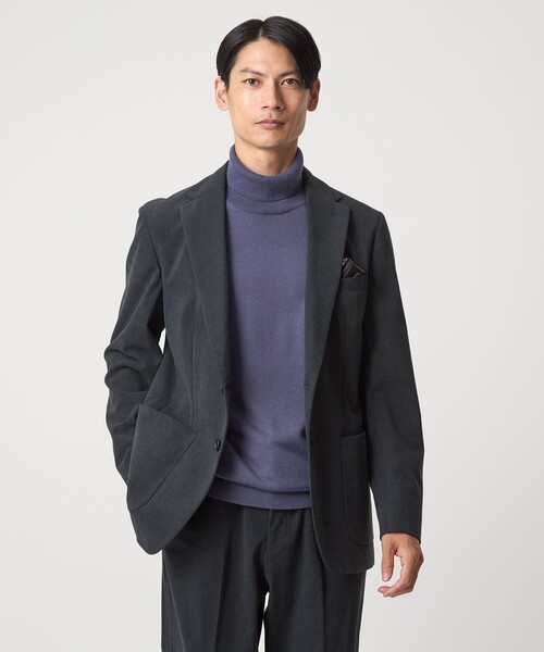 green label relaxing（グリーンレーベルリラクシング）の「Super 120’s ハイゲージ タートルネック ニット（ニット/セーター・メンズ・グレー/ブラック/ダークブラウン/パープル・S/M/L/XL）」の6枚目の写真